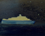 A ship at sea under the starry night