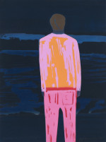 Man in orange and pink