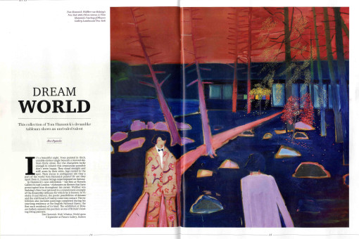 double magazine spread of art review