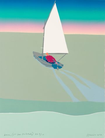 Dinghy sailing at dawn.