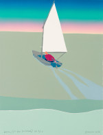 Dinghy sailing at dawn