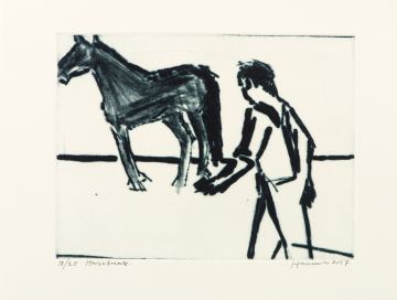 Man and horse.