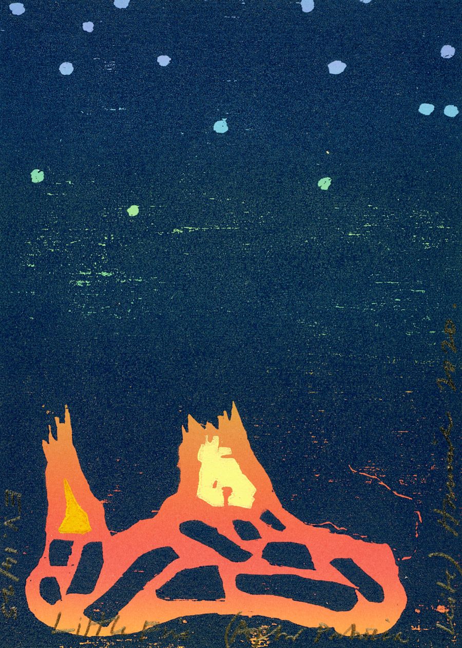 A fire under the stars.