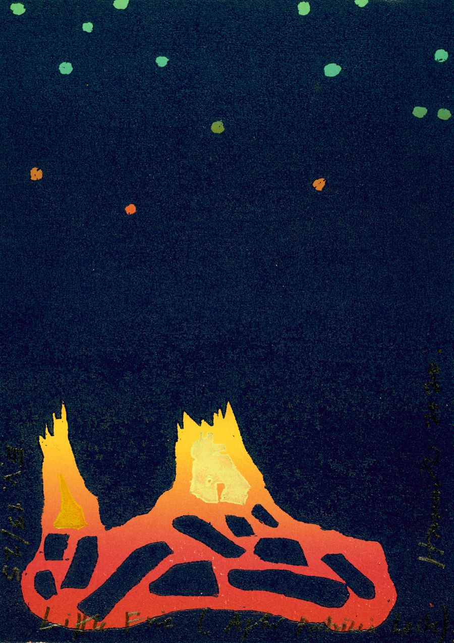 A fire under the stars.