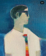 Portrait of a man wearing glasses and a multicoloured tie