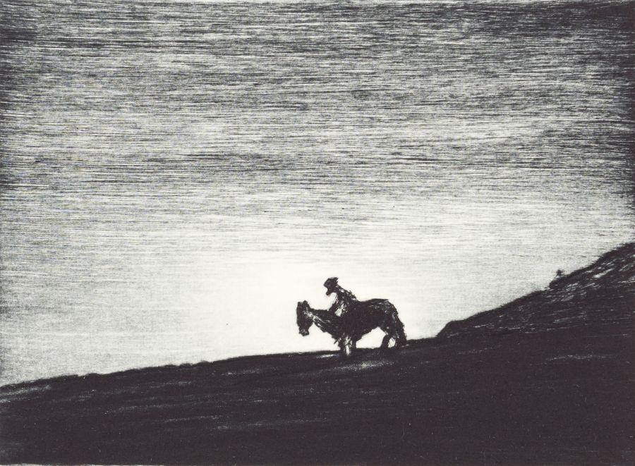 Person riding horse.