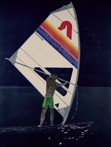 Man sailing during the night.